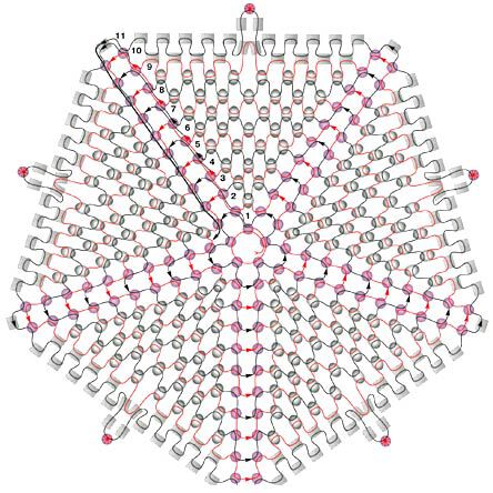 Diagram of beading pattern